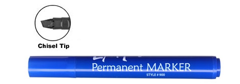 LiquiMark 91203 Permanent Markers Blue - Chisel Tip